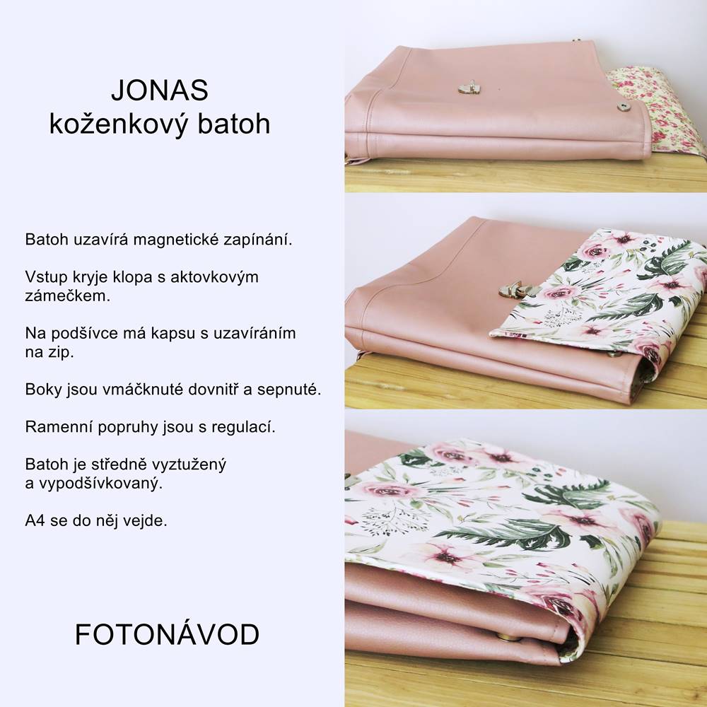  Jonas - koženkový  batůžek
